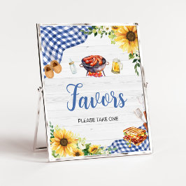 Blue Sunflower GRILLEN Baby Shower Favoriten Poster