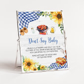 Blue Sunflower GRILLEN Baby Shower Say Baby nicht Poster