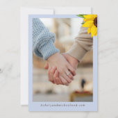 Blue Sunflower Hochzeitkarte Save the Date (Rückseite)