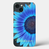 Blue Sunflower iPhone Gehäuse *personalize* Case-Mate iPhone Hülle (Rückseite)