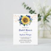 Blue Sunflower Lights Budget Brautparty laden ein (Stehend Vorderseite)