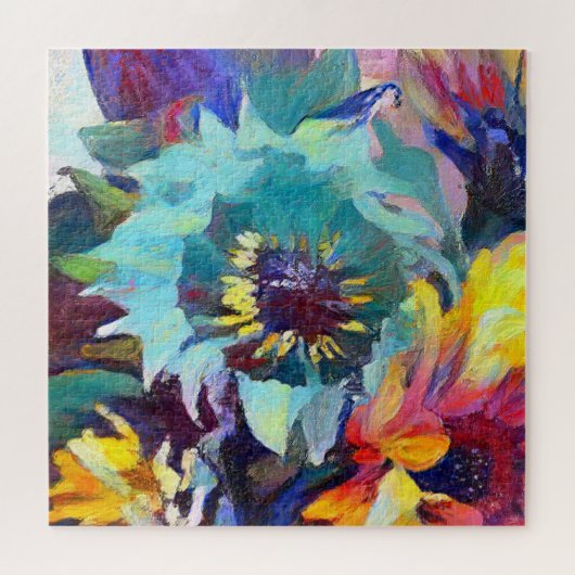 Blue Sunflower Puzzle (Horizontal)