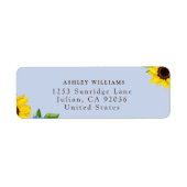 Blue Sunflower Themed Return Stickers (Vorne)