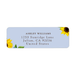 Blue Sunflower Themed Return Stickers
