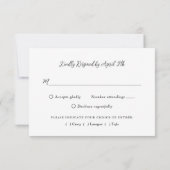 Blue Sunflower Wedding RSVP Cards - Auswahl an Spe (Rückseite)