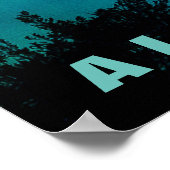 Blue Sunset Aloha Hawaii Palm Trees Tropics Travel Poster (Ecke)