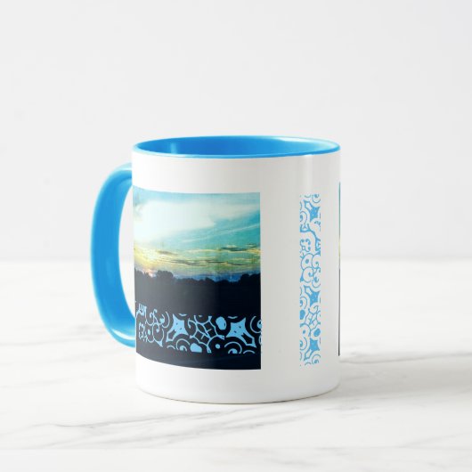 Blue Sunset Design Tasse (Vorderseite Links)