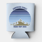 Blue Sunset Mountain Custom Family Wiedersehen Tri Dosenkühler (Vorderseite)