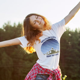 Blue Sunset Mountain Custom Family Wiedersehen Wom T-Shirt