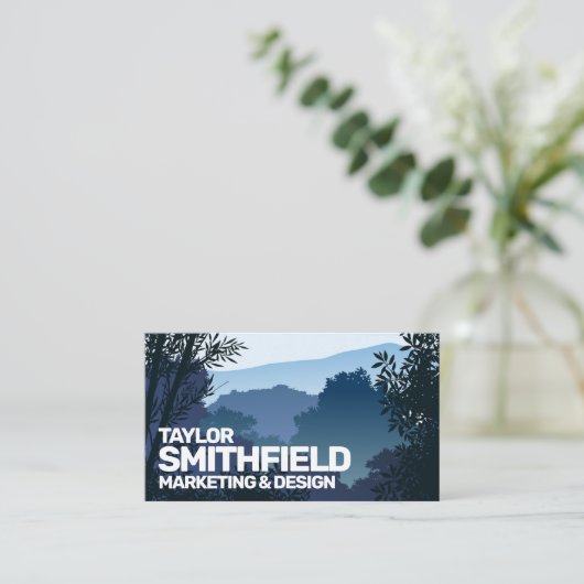 Blue Sunset Mountain Range Adventure Visitenkarte (Stehend Vorderseite)