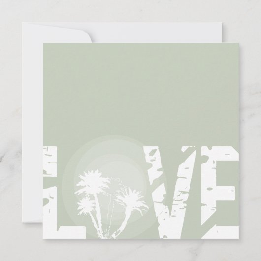 Blue Sunset Palm Trees Beach Hochzeit Einladung (Rückseite)