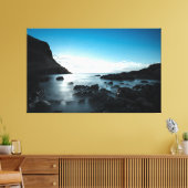 Blue Sunset Premium Wrapped Triptych Leinwand (Insitu (Wohnzimmer))