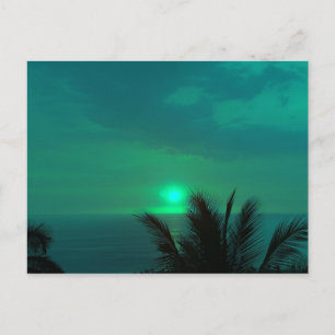 Blue Sunset Sky Postcard Postkarte