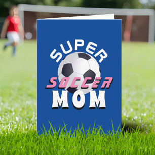 Blue Super Soccer Mama Football Sport Muttertag  Karte