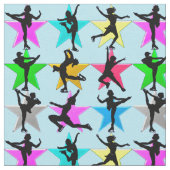 BLUE SUPER STAR FIGURE SKATEN FABRIC STOFF (Nahaufnahme)