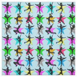 BLUE SUPER STAR FIGURE SKATEN FABRIC STOFF