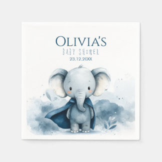 Blue Superhero Elephant Baby Duschpapier Napkin Serviette