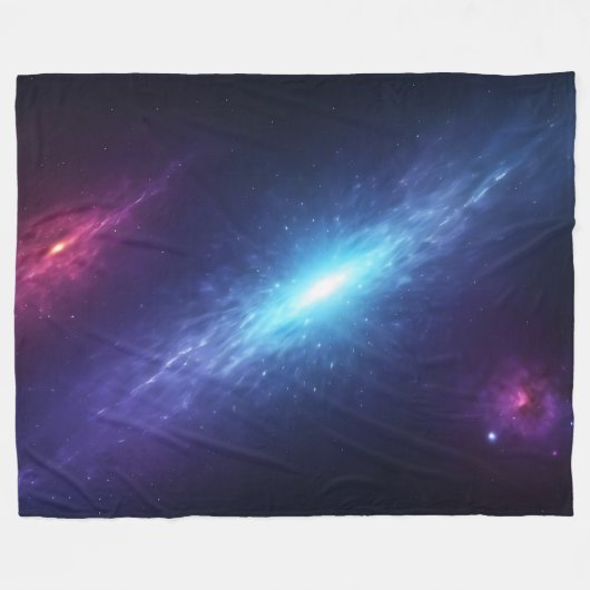 Blue Supernova Nebula Cosmic Deep Space Fleecedecke (Vorderseite (Horizontal))