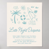 Blue Surf Baby an Bord Spate Night Diapers Poster (Vorne)