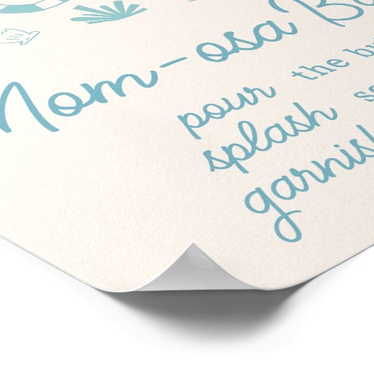 Blue Surf Baby on Board Baby Dusche Mama Osa Bar Poster (Ecke)