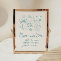 Blue Surf Baby on Board Baby Dusche Mama Osa Bar