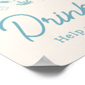 Blue Surf Baby on Board Baby Shower Drinks Poster (Ecke)