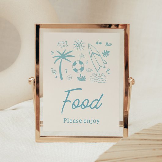 Blue Surf Baby on Board Baby Showfood Poster