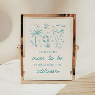 Blue Surf Baby on Board Envelope Station Poster