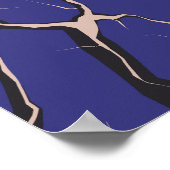 Blue Surface with Deep Cracks Poster (Ecke)