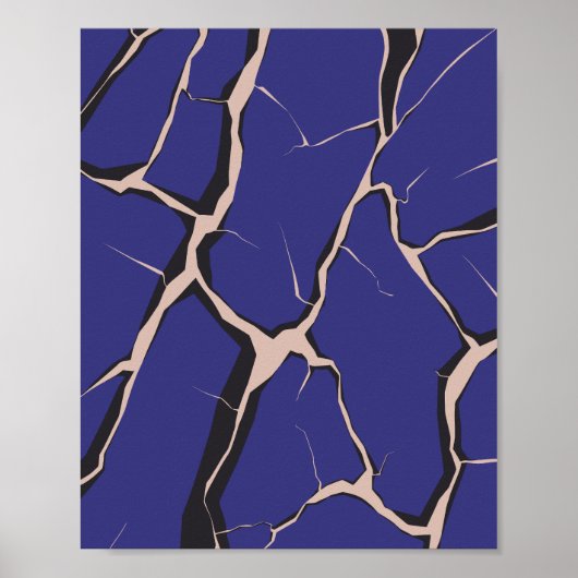 Blue Surface with Deep Cracks Poster (Vorne)
