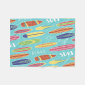 Blue Surfboard Fleece Blanket (Vorderseite (Horizontal))