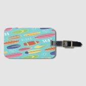 Blue Surfboard - Gepäckmarke Gepäckanhänger (Vorderseite (Horizontal))