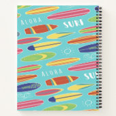 Blue Surfboard Notebook Notizblock (Rückseite)