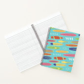 Blue Surfboard Notebook Notizblock (Innenseite)