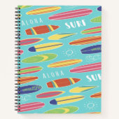 Blue Surfboard Notebook Notizblock (Vorderseite)