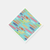 Blue Surfboard Paper Napkin Serviette (Ecke)