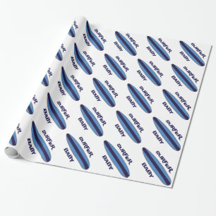 Blue Surfer Baby Geschenkpapier
