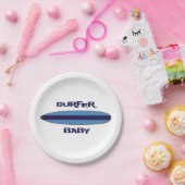 Blue Surfer Baby Pappteller (Party)