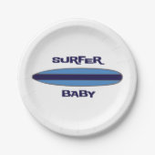Blue Surfer Baby Pappteller (Vorderseite)