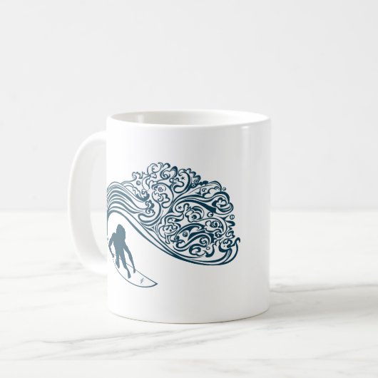 Blue Surfer Kaffeetasse (Vorderseite Links)