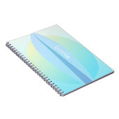 Blue Surfing Ombre Sun Name Notebook Notizblock (Rechte Seite)