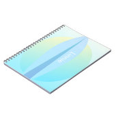 Blue Surfing Ombre Sun Name Notebook Notizblock (Linke Seite)