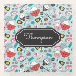 Blue Sushi Kawaii Kitchen Glasuntersetzer