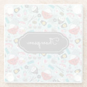 Blue Sushi Kawaii Kitchen Glasuntersetzer (Rückseite)