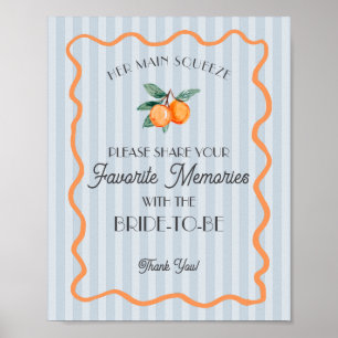 Blue Süsse Hauptpresse Favorite Erinnerungen Braut Poster