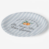 Blue Süsse Main Squeeze Citrus Brautparty Pappteller (Schrägansicht)