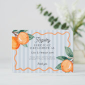 Blue Süsse Pastel Citrus Bridal Registrierung einf Begleitkarte (Stehend Vorderseite)