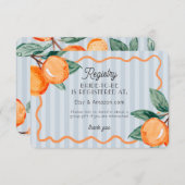 Blue Süsse Pastel Citrus Bridal Registrierung einf Begleitkarte (Vorne/Hinten)