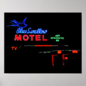 Blue Swallow Motel Neon Sign, Tucumcari, N.M. Poster (Vorne)