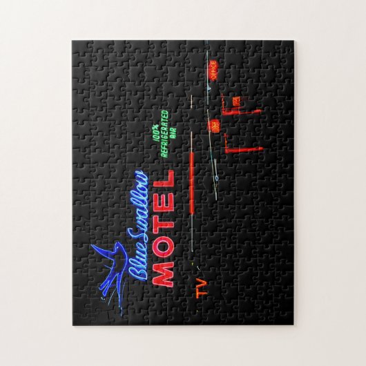 Blue Swallow Motel Sign, Route 66, Tucumcari, N.M. Puzzle (Vertikal)